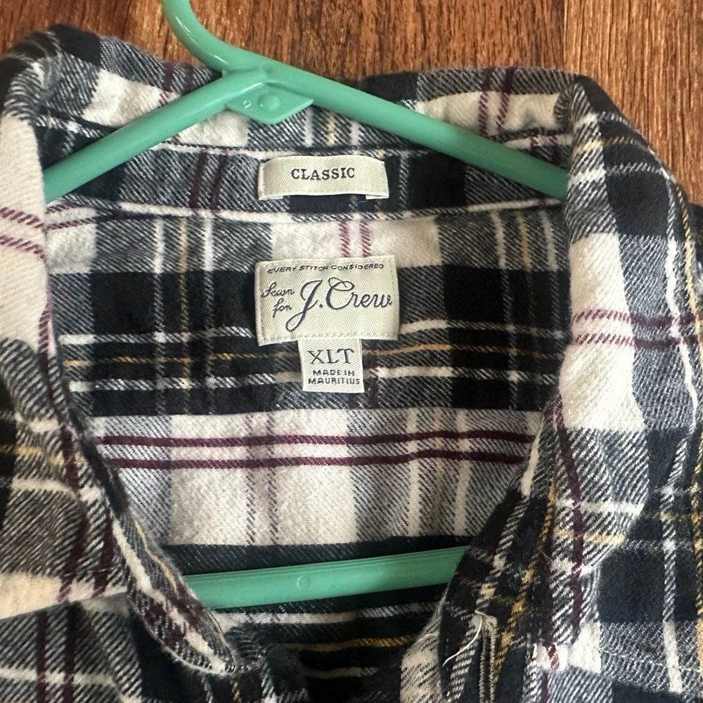 J. Crew Black and White Plaid Men's Shirt